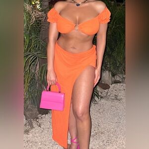 Orange top and skirt set